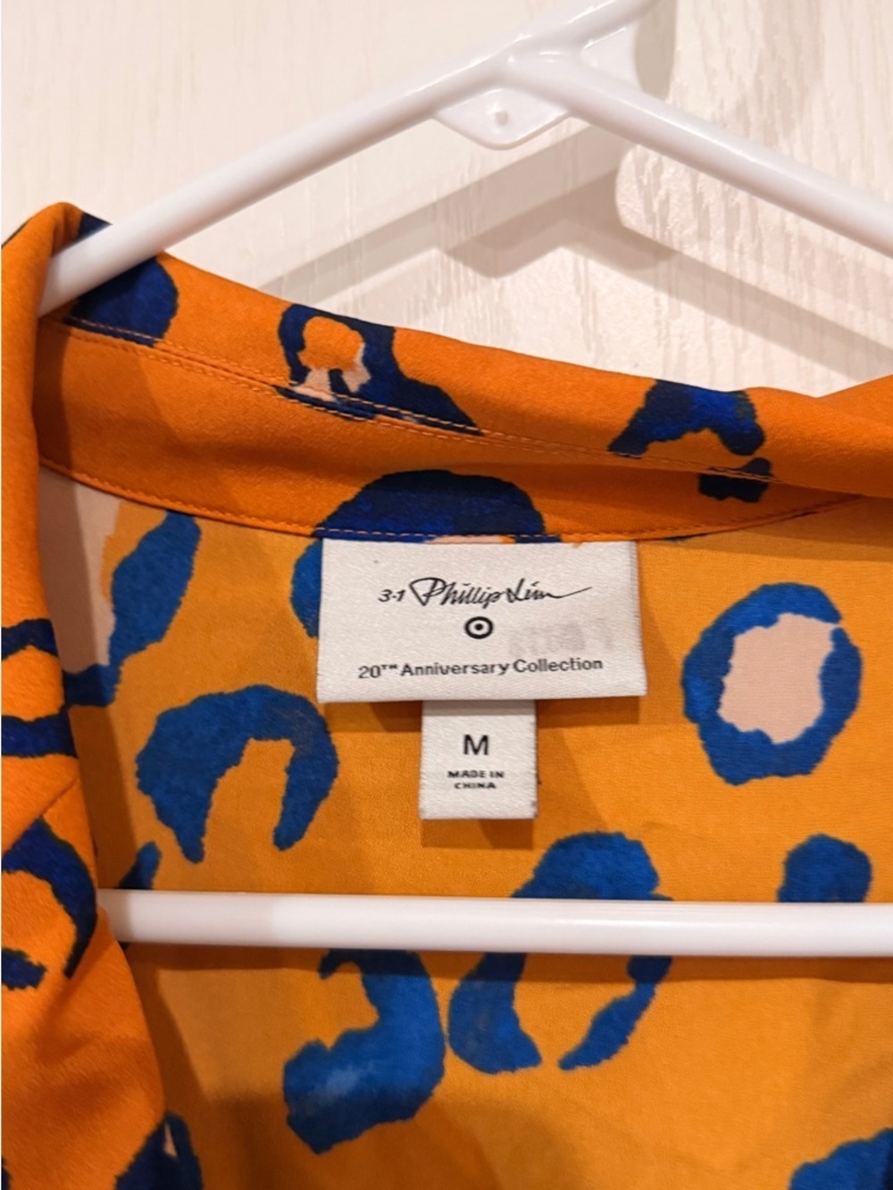 3.1 Phillip Lim Orange Leopard-Print Blazer with Blue and Cream Spots - Picture 3 of 11
